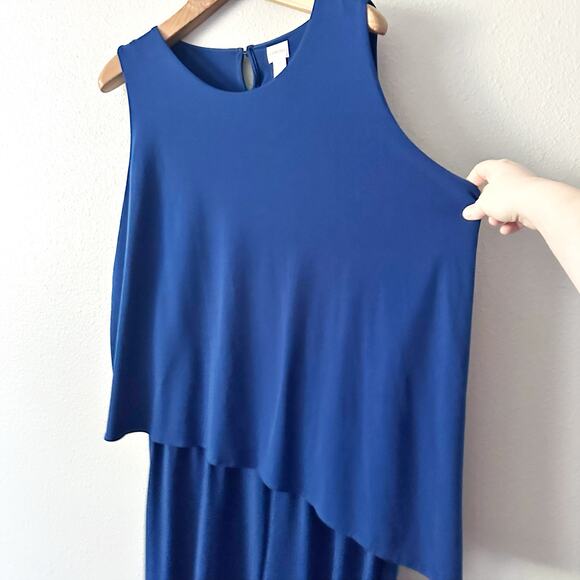 Chico's Size 4 Royal Blue Sleeveless Fly Jersey Jumpsuit Women's Plus Size 20 - Picture 5 of 12